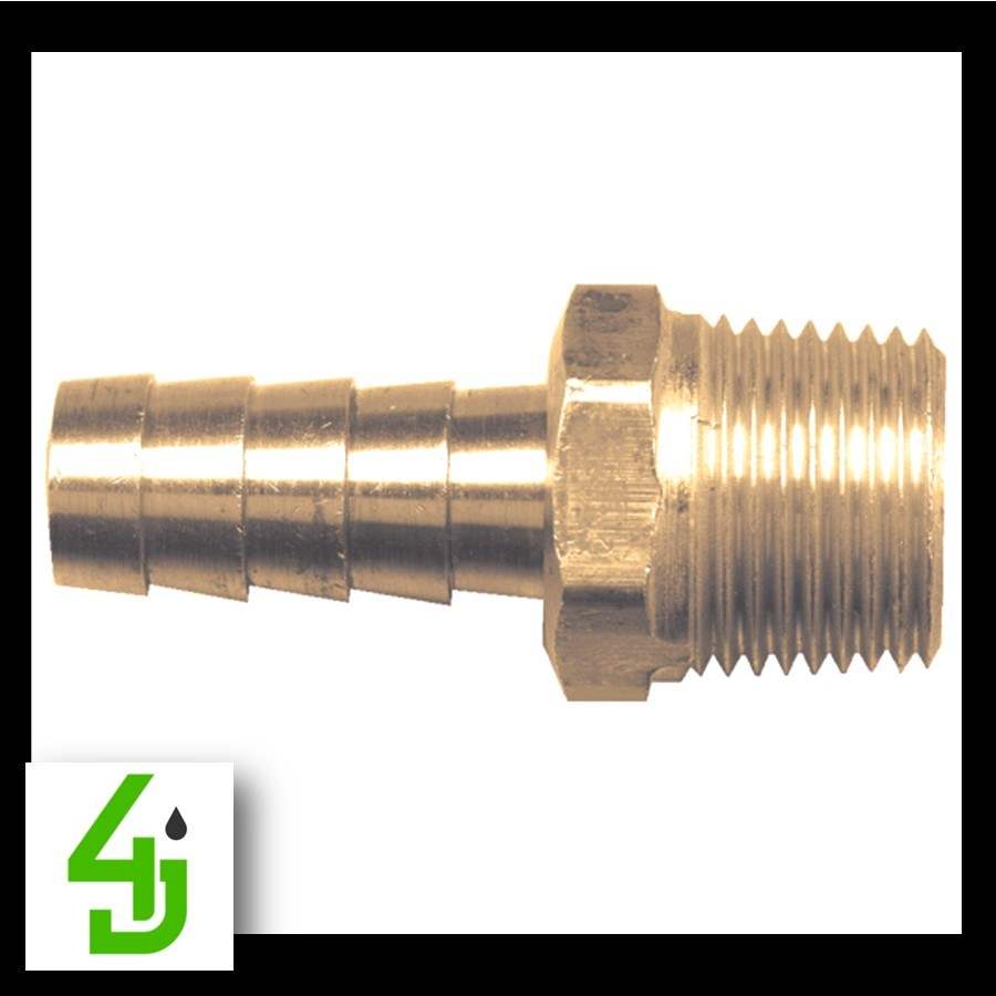 Brass Hose Barb 3/4 Inch MPT x 3/8 Inch Hose Barb fitting