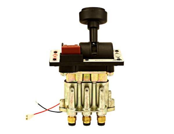 K90 Series single lever power take off hoist control valve with feathering manual lever and brass push lock fittings