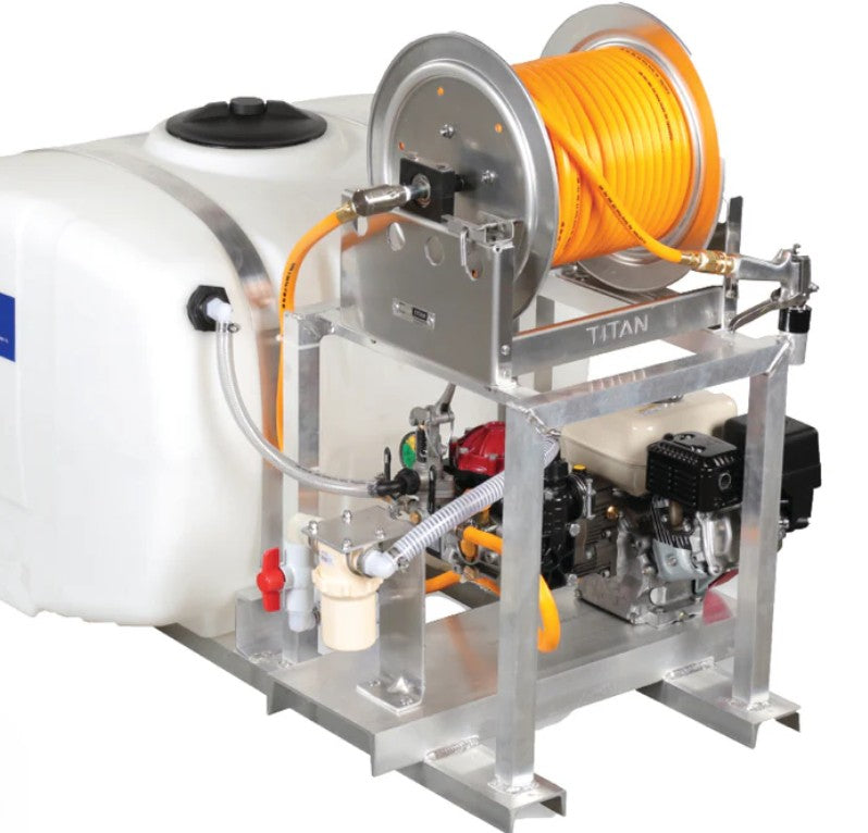 Kings Sprayers 100 Gallon Skid Sprayer with 10 gpm Diaphragm Pump & Manual Hose Reel