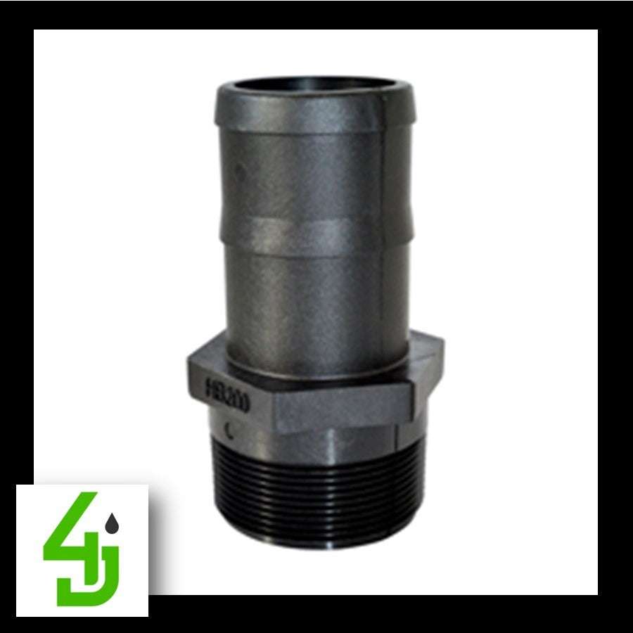 Heavy Duty Hose Barb 2 Inch MPT x 1-1/2 Inch chemical-resistant Schedule 80 fitting