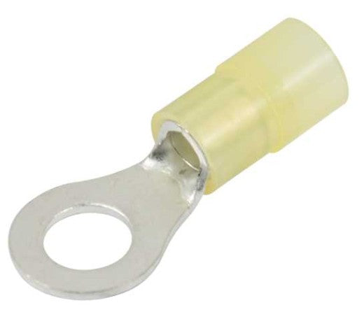 Clear Nylon-Insulated Ring Terminals - 12-10 Gauge -.25 Eyelet - Bag of 100
