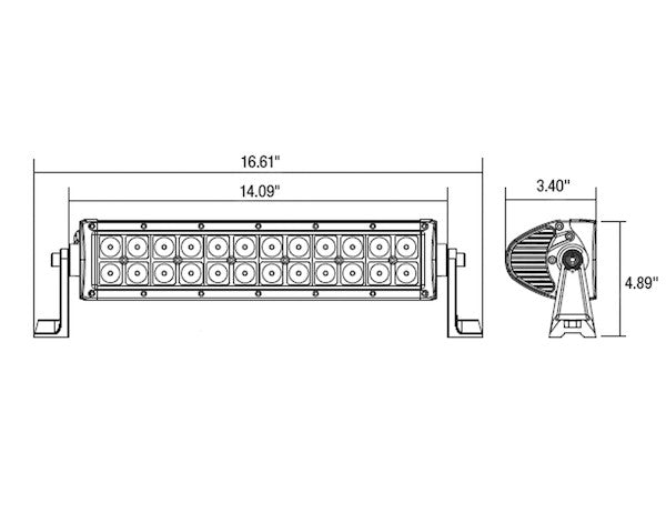 Ultra Bright Straight Double Row LED Combination Spot-Flood Light Bar 14 Inch - 1492161