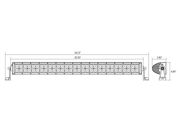 Ultra Bright Straight Double Row LED Combination Spot-Flood Light Bar 32 Inch -1492163