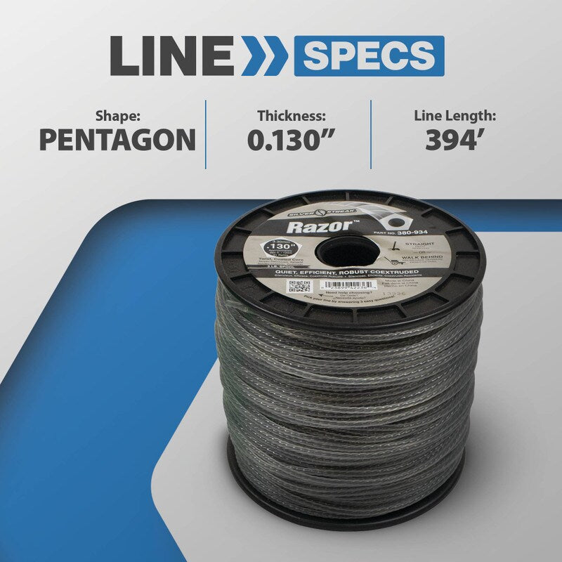 Stens 380-934 Silver Streak Razor Trimmer Line 3 LB Spool .130