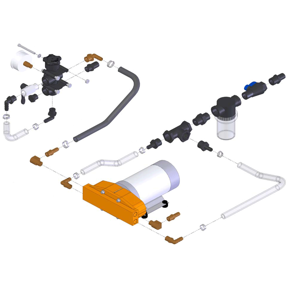 Pumptec 80835 Sprayer Sub-Assembly with regulator, filter, and 3.0 GPM flow rate for low-pressure sprayer systems