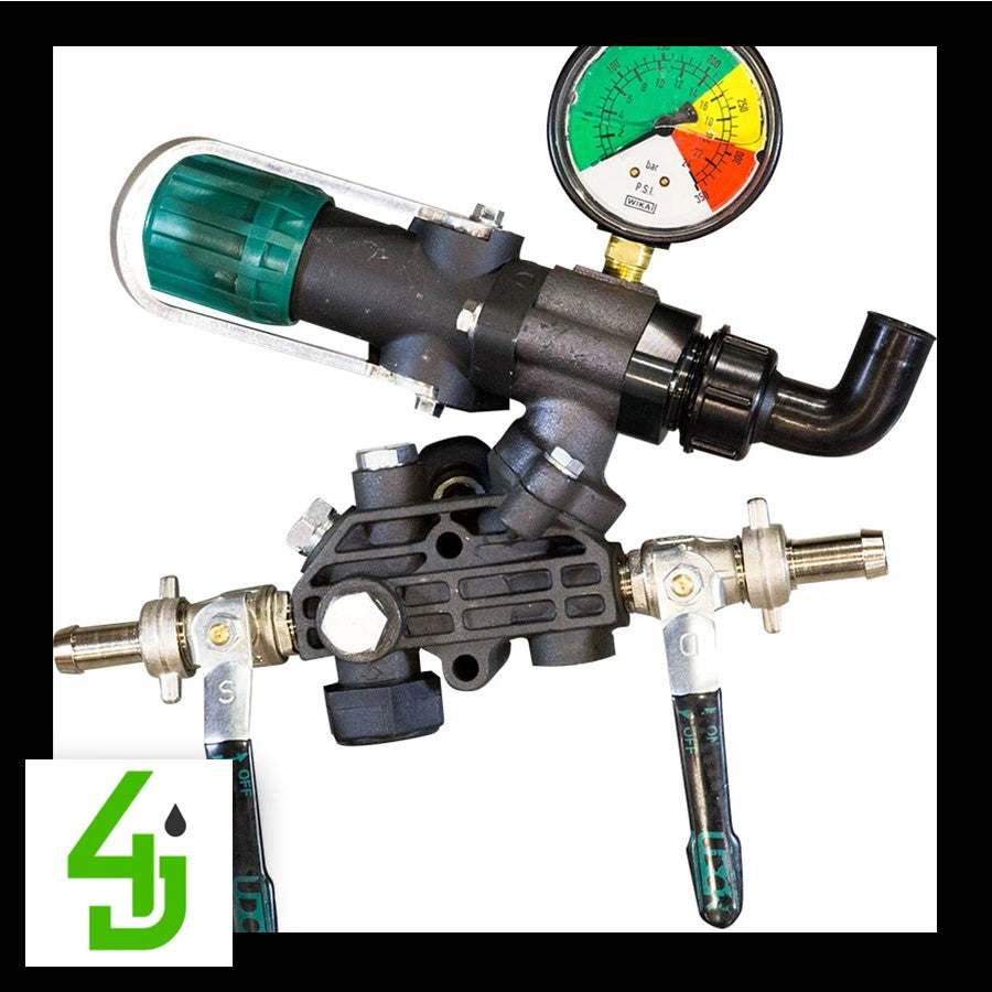 Udor Kappa Control Unit 604706 pump regulator with pressure gauge and dual discharge ports