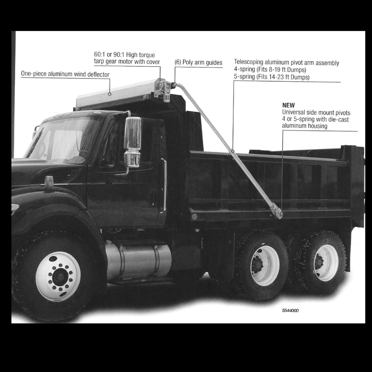 Underbody-14 to 23 foot-Spring Mount Tarp System 900W/90:1 ; Part number 5547395 image 1