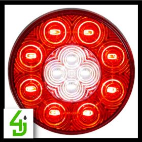 4 Inch Round Combination Stop-Turn-Tail Backup LED Light Kit w/Grommet and Plug 5624131