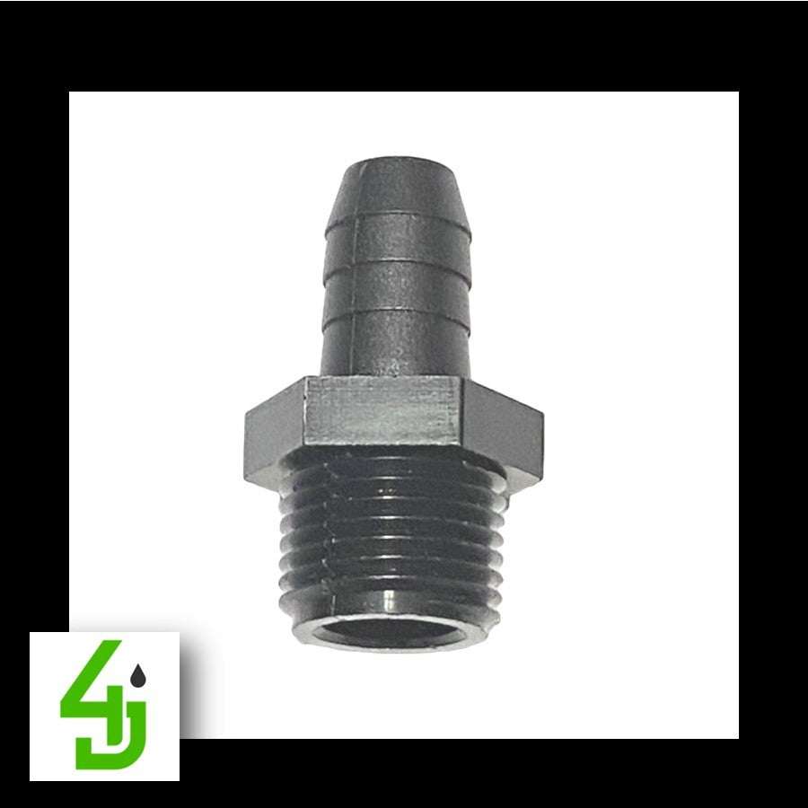 Poly Hose Barb 1/2 inch MPT x 1/2 Barb short straight adapter fitting