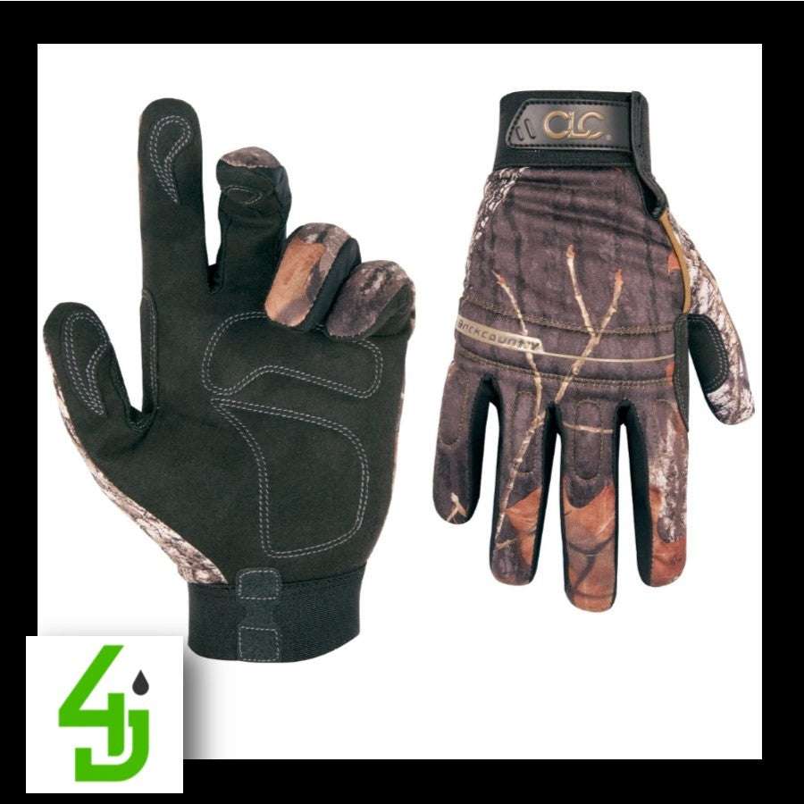 Backcountry MOSSY OAK camo hi-dexterity gloves size large with padded synthetic palm and reinforced fingertips