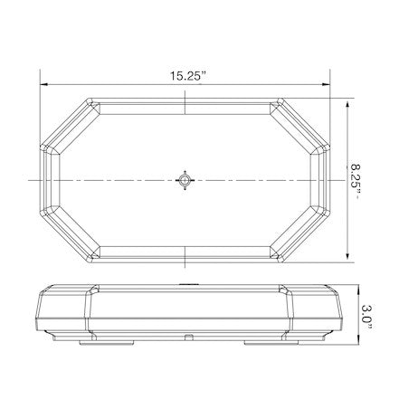 15 Inch Octagonal LED Mini Light Bar - Amber Only 8891060
