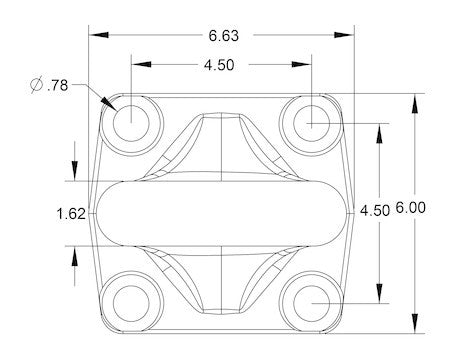 3 Inch I.D. Heavy-Duty Forged 4-Bolt Mount Drawbar - Zinc Plated - p/n: BDB13850Z