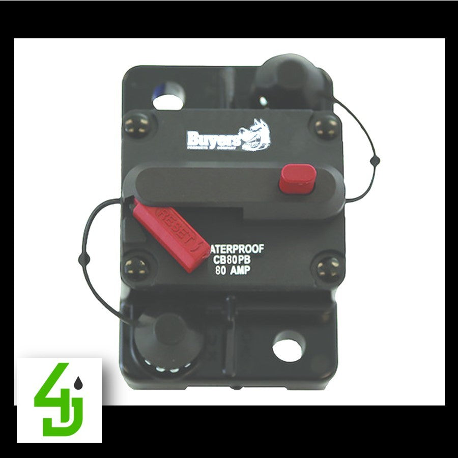 High Amp Circuit Breaker with Manual Reset 80 AMP: CB80PB