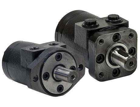 CM032P hydraulic motor with 2-bolt mount, NPT threads, and 7.3 cubic inches displacement for medium-duty applications