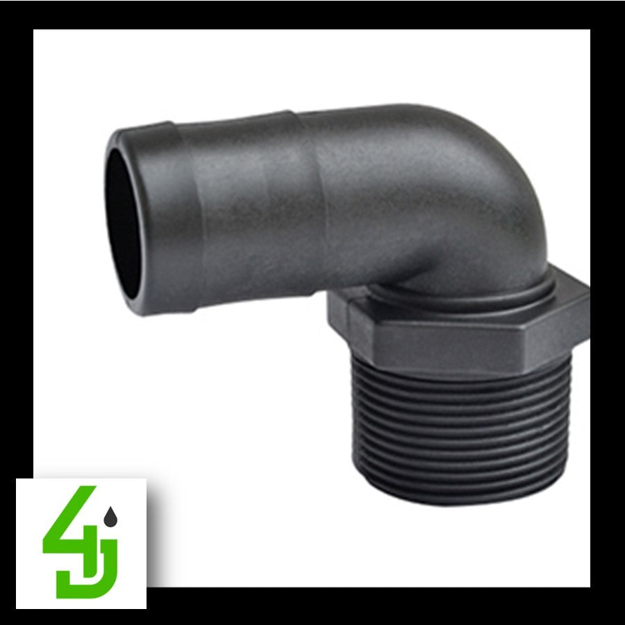 Heavy Duty 90 Degree Hose Barb 1/2 Inch MPT x 3/4 Inch Hose Barb HB05007590 (Z-Sprayer part number 60049)