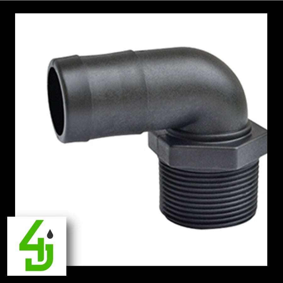 Heavy Duty 90 Degree Hose Barb 1/2 Inch MPT x 1/2 Inch Hose Barb durable chemical resistant fitting