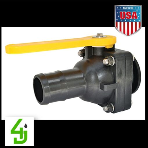 2” Hose Barb x 2” FP Flange, Full Port, 2” Opening thru Ball p/n: MVSHB220FP
