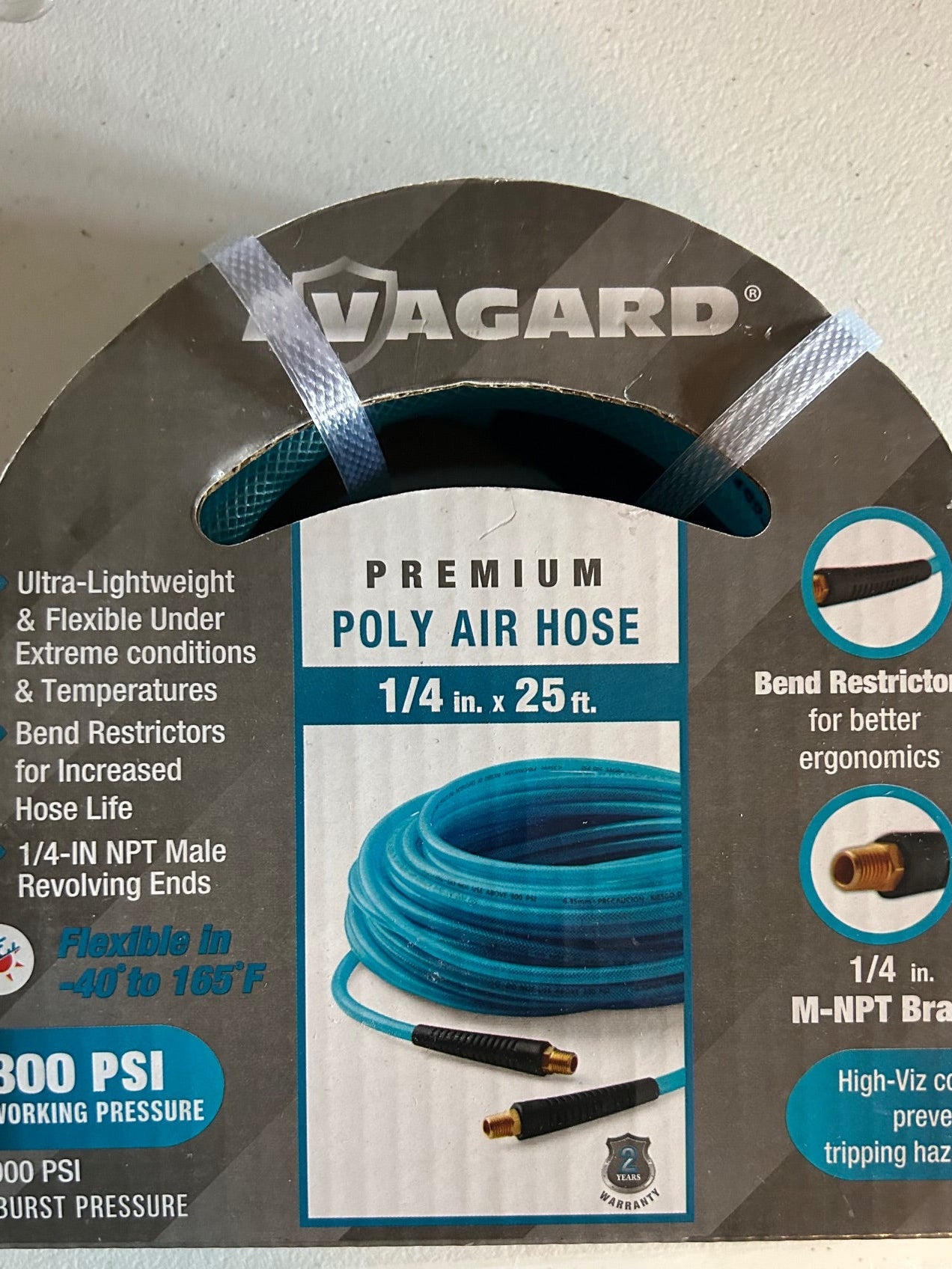 Avagard Poly Air Hose Assembly 1/4 inch x 25 feet PU1425