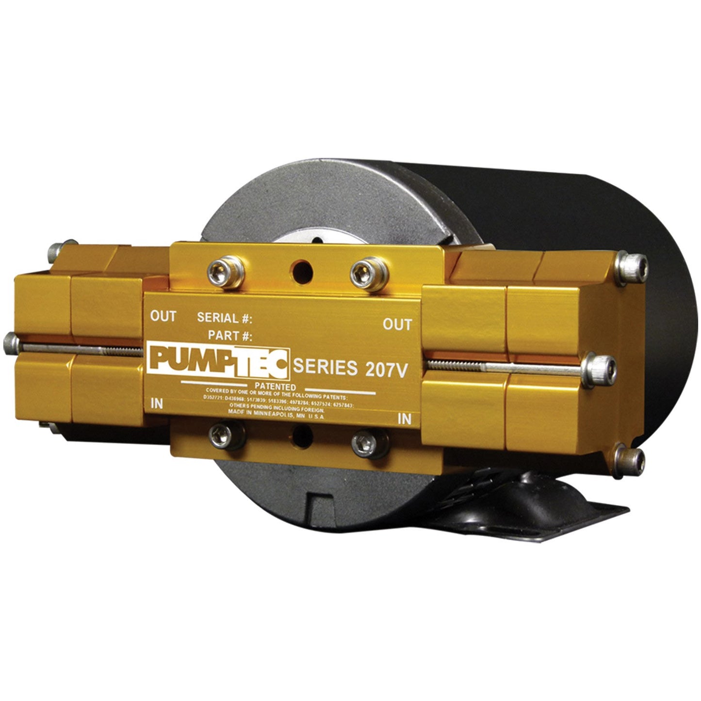 80073 Pumptec Pump Motor Set, 207V-135/M18, 120/230V, Buna, M-Valve, 4 - 3/8" Ports, Gold