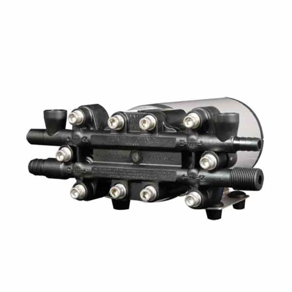 80290 Pumptec Pump Motor Set, 114T-075/M15-8, 12V, Viton, U-Valve, 6 Ports, Black