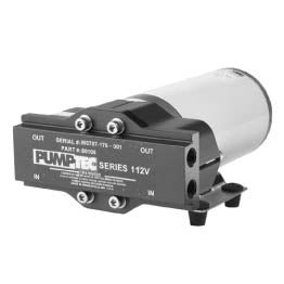 80495 Pumptec Pump Motor Set, 112T-075/M8215, 12V, Viton, M-Valve, 4-1/4 Ports, Black