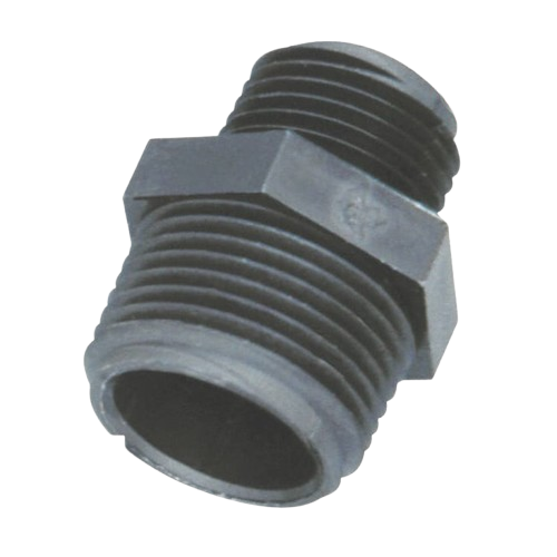 Reducing nipple poly 3/4 inch MPT x 1/2 inch MPT RM3412P Z-Sprayer part 60058
