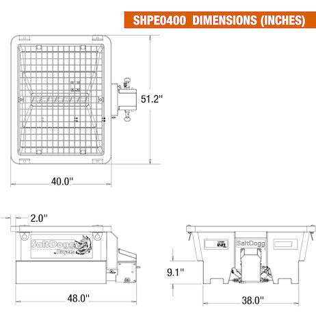 SaltDogg® 0.40 Cubic Yard Electric Black Poly Hopper Spreader SHPE0400