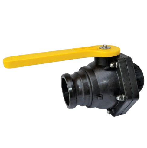 Poly Ball Valve short series 3 inch male adapter with 3 inch male NPT full port in polypropylene and fiberglass reinforced design
