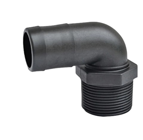Heavy Duty 90 Degree Hose Barb 3/4 Inch MPT x 3/4 Inch Hose Barb Schedule 80 Durable Chemical Resistant Fitting