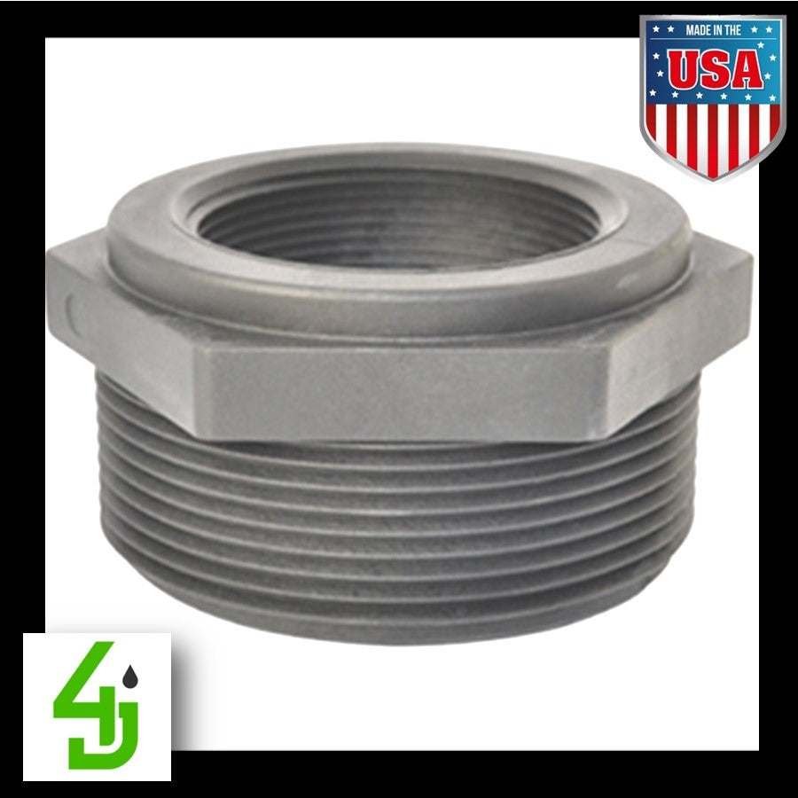 Schedule 80 Reducer Bushing 1 inch Male NPT to 3/4 inch Female NPT heavy duty fitting RB100075