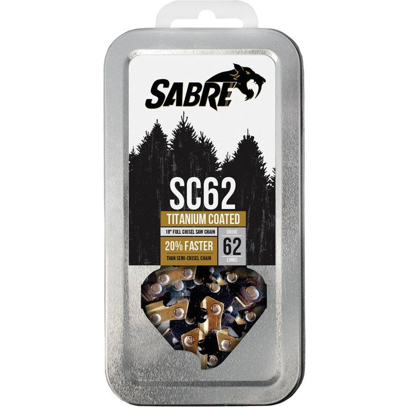 Sabre Titanium Chain Pre-Cut Loop 62 DL 3/8" LP, .050", Chisel Standard - 18 Inch Bar 099-1626 image 0