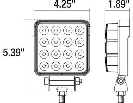 Ultra Bright 4.5 inch LED square flood light with 3120 lumens and IP67 rating
