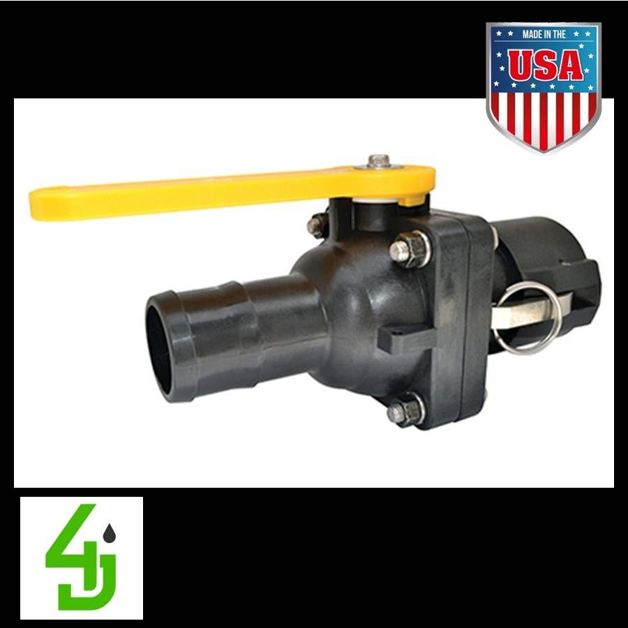 2″ Hose Barb x 2″ Female Coupler polypropylene ball valve with full port and camlock coupling by TerreMax