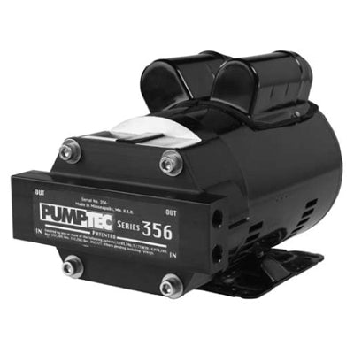 80064 Pumptec Pump Motor Set, 356U-190/M44, 120/230V, BUNA, M-Valve, 4 - 3/8" Ports, Black