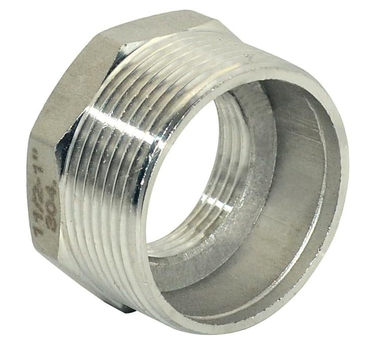 Stainless Steel 1-1/2 x 1 Hex Reducer Bushing 304