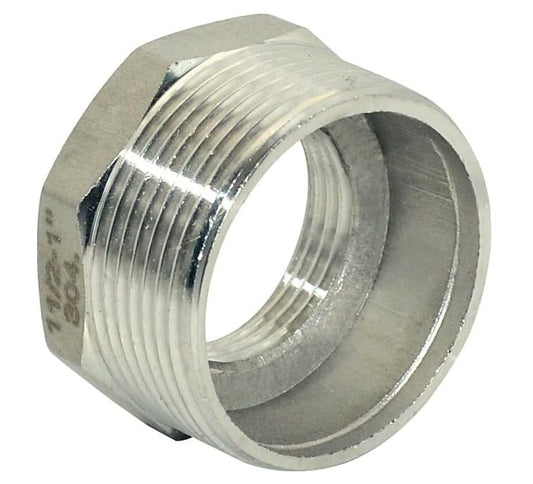 Stainless Steel 1-1/2 x 1 Hex Reducer Bushing 304