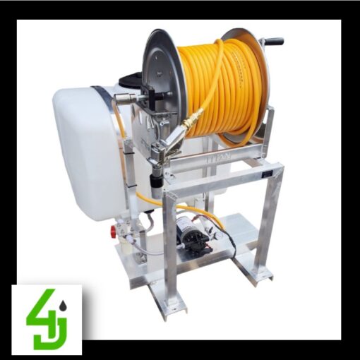 100 Gallon Electric Skid w/ 7 GPM 12V Pump & Manual Hose Reel 100P3FB27