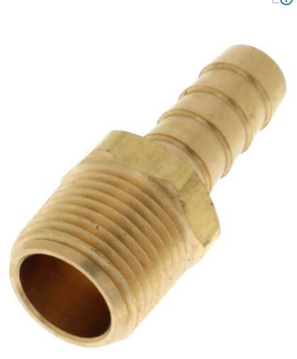 Brass Hose Barb 3/8 Inch MPT x 3/8 Inch Hose Barb