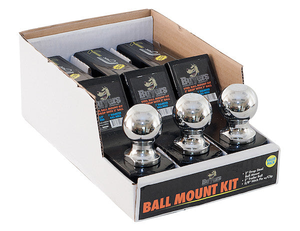 2 Inch Black Ball Mount Kit With 2 Inch Shank And 2 Inch Drop-Cotter Pin Hitch