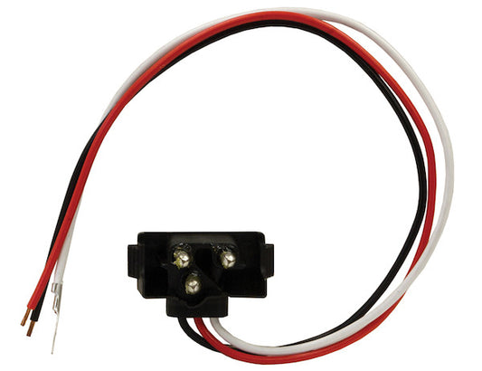DOT Light Plug 3-Pin Right Angle Male With Stripped Power And #10 Ring On Ground