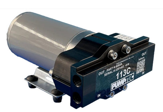 80828 Pumptec Pump Motor Set, 113C-075/M8215, 12V, Buna, M-Valve, 4-1/4" Ports, Black, CP