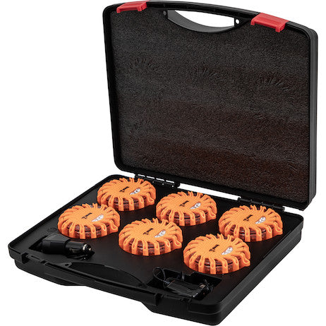 4 Inch Round Rechargeable Strobe/Flare Kit With 6 Flares And Charging Case 8891018