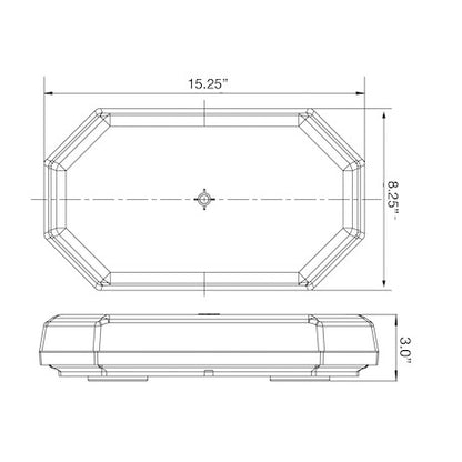 15 Inch Octagonal LED Mini Light Bar - Amber Only 8891060