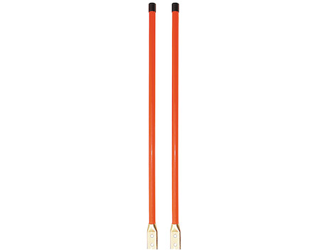 3/4 x 28 Inch Heavy Duty Fluorescent Orange Bolt-On Bumper Marker Sight Rods with Hardware