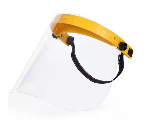 Yellow, Reusable Facial Protection Clear Face Shield