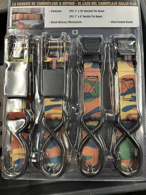 Camouflage Tie Down Set - 4 Straps