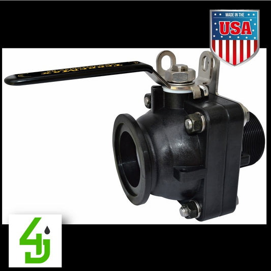 Ball Valve SS Short Series 2″ FP Flange x 2″ Male NPT Full Port p/n MVSMT220HSFP
