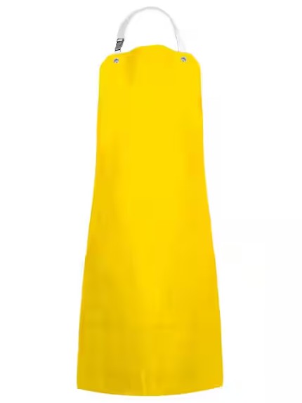 Yellow Heavy Duty Nitrile Industrial Bib Apron Chemical and Oil Resistant