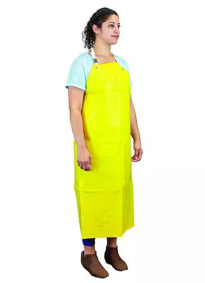 Yellow Heavy Duty Nitrile Industrial Bib Apron Chemical and Oil Resistant