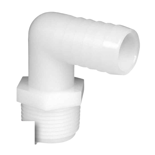 Nylon 90 Degree Elbow Hose Barb 3/4 MPT x 5/8 Barb